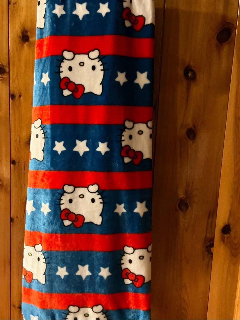 Hello Kitty Patriotic Stripes Throw-60” x 70”